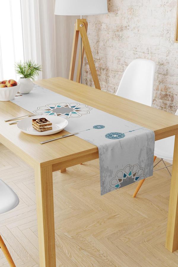 Moud'S Ramazan Desenli 40X140 Runner Masa Örtüsü, Dertsiz Süet Dokulu Runner, Leke Tutmaz Runner - Image 1