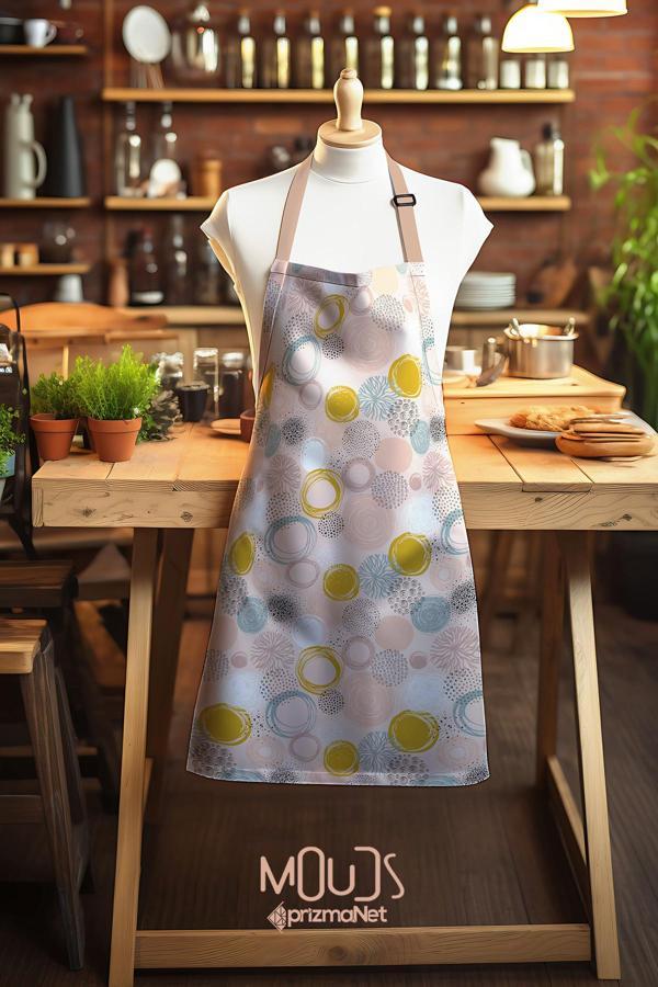 Moud'S Süet Kumaş Xero Floral 1 Desenli Mutfak Önlüğü, Aşçı Önlüğü, Garson Önlüğü, Restoran Önlük - Image 1