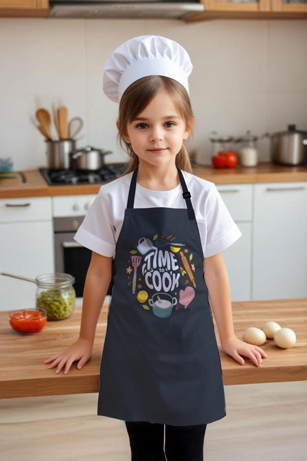 Moud'S Çocuk Mutfak Önlüğü, Aktivite Önlüğü, Desenli Mutfak Önlüğü, 55 Cm Boy 40 Cm Genişlik Çocuk Önlüğü - Image 1
