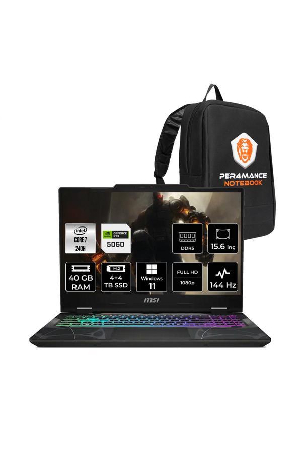MSI Cyborg 15 Intel Core 7 240H 40GB 4TB+4TB SSD RTX5060/8GB 15.6" FHD W11H Gaming Laptop B2RWFKG - Image 1