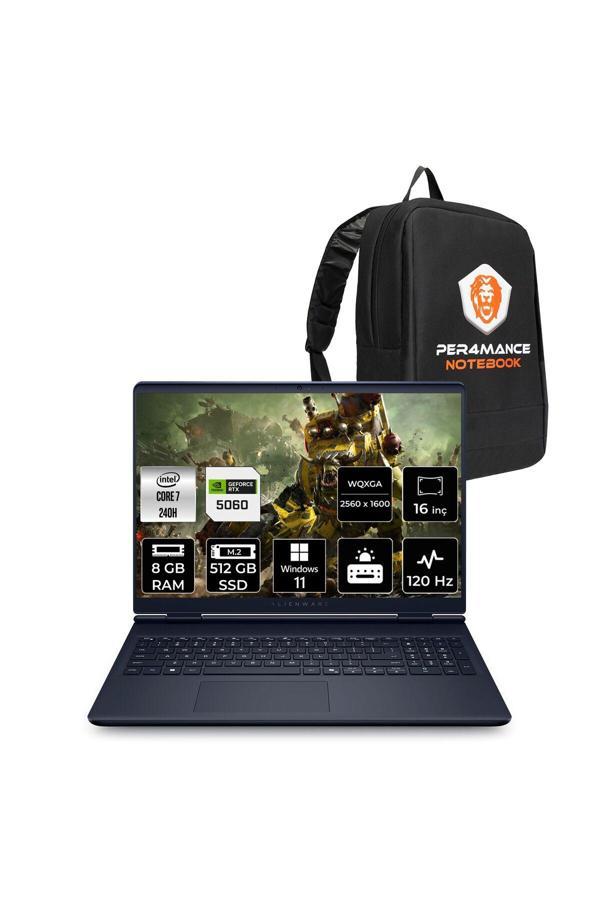 Dell Alienware 16 Aurora Intel Core 7 240H 8GB 512GB SSD RTX5060/8GB 16" QHD+ W11P Gaming Laptop - Image 1