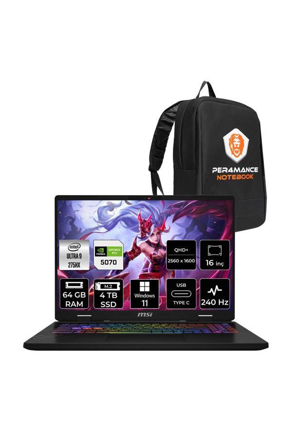 MSI Crosshair 16 HX AI Ultra 9 275HX 64GB 4TB SSD RTX5070/8GB 115W 16" 2K QHD+ 240Hz W11P Gaming - Image 1