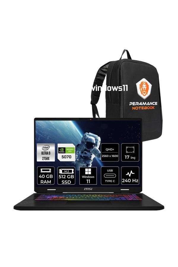 MSI Crosshair 17 HX AI Ultra 9 275HX 40GB 512GB SSD RTX5070/8GB 115W 17" 2K QHD+ 240Hz W11H Gaming - Image 1