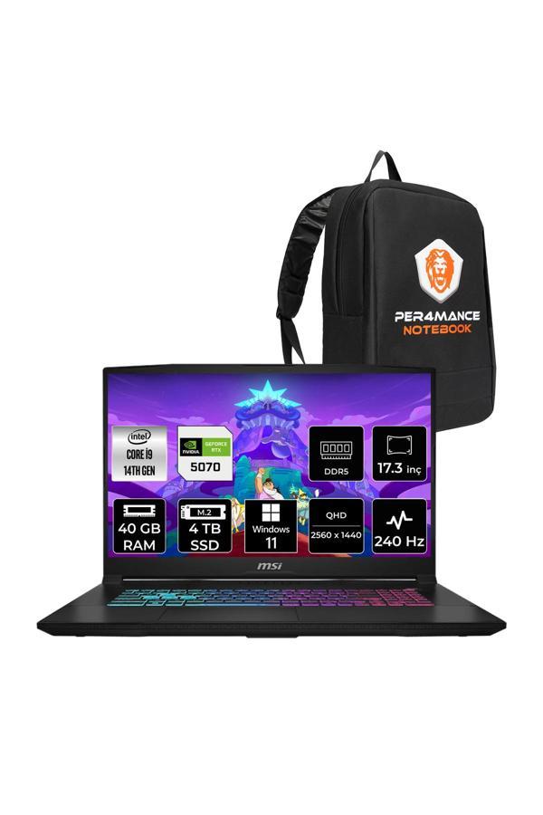 MSI Katana 17 HX i9-14900HX 40GB 4TB SSD RTX5070/8GB 17.3'' 2K QHD 240Hz W11P Gaming Laptop B14WGK - Image 1