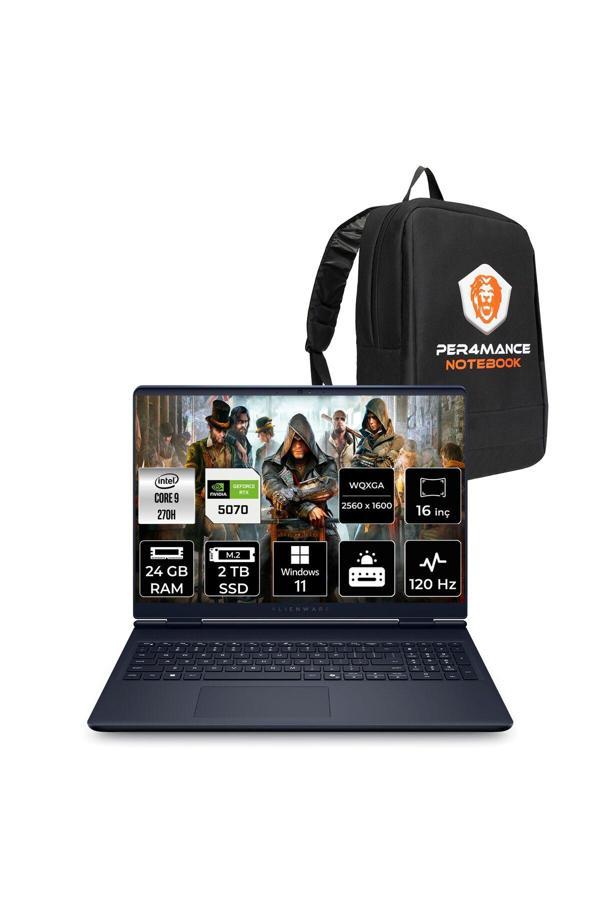 Dell Alienware 16 Aurora Intel Core 9 270H 24GB 2TB SSD RTX5070/8GB 16" QHD+ W11P Gaming Laptop - Image 1