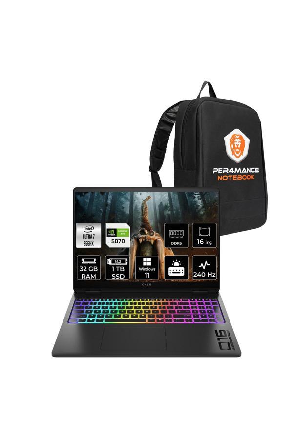 HP OMEN Max 16 Ultra 7 255HX 32GB 1TB SSD RTX5070/8GB 16'' 240Hz WQXGA W11P Gaming Laptop & ÇANTA - Image 1