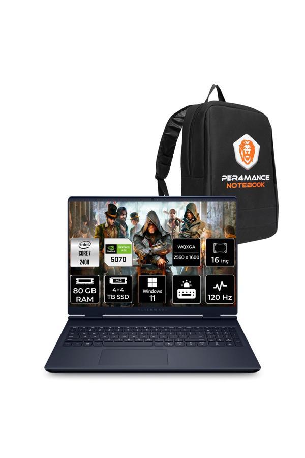 Dell Alienware 16 Aurora Intel Core 9 270H 80GB 4+4TB SSD RTX5070/8GB 16" QHD+ W11H Gaming Laptop - Image 1