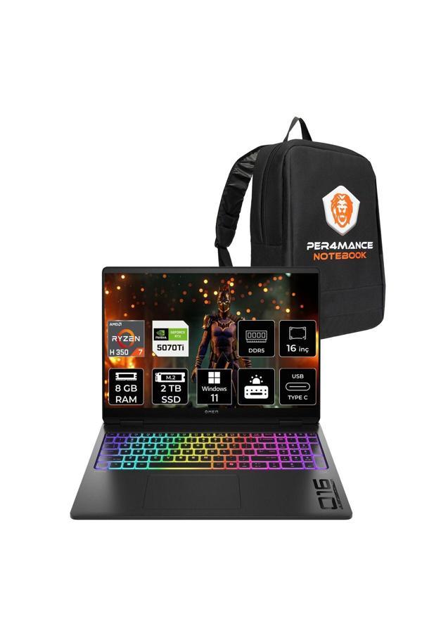 HP OMEN Max 16 Ryzen AI 7 H 350 8GB 2TB SSD RTX5070Ti/12GB 16'' 165Hz WUXGA W11H Gaming Laptop - Image 1