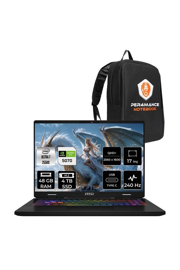 MSI Crosshair 17 HX AI Ultra 7 255HX 48GB 4TB SSD RTX5070/8GB 115W 17" 2K QHD+ 240Hz FDOS Gaming - Image 1