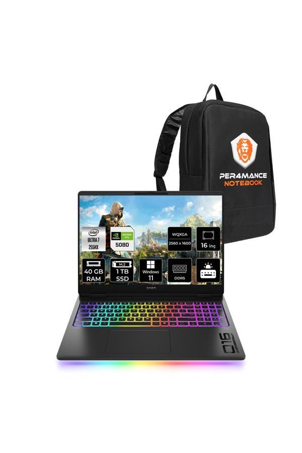 HP OMEN Max 16 Ultra 7 255HX 40GB 1TB SSD RTX5080/16GB 16'' 240Hz WQXGA W11P Gaming Laptop & ÇANTA - Image 1