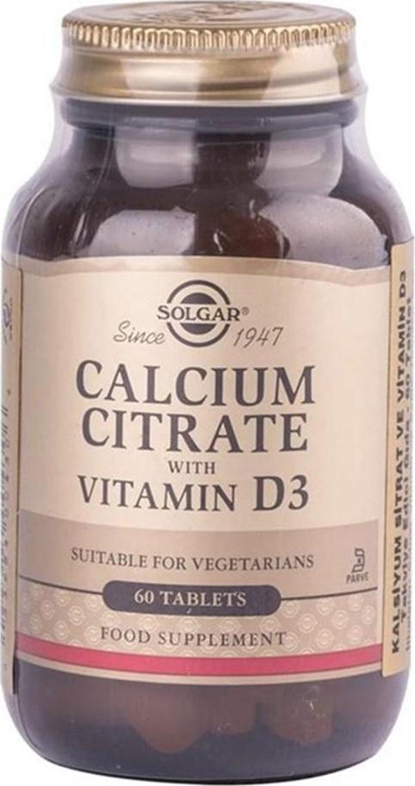 Solgar Calcium Citrate With Vitamin D3 60 Tablet - Image 1