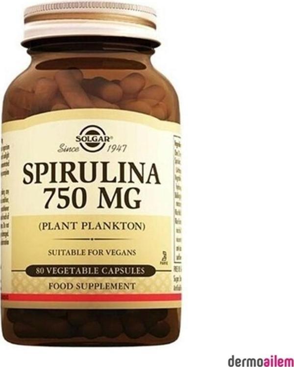 Solgar Spirulina 750 mg 80 Kapsül - Image 1