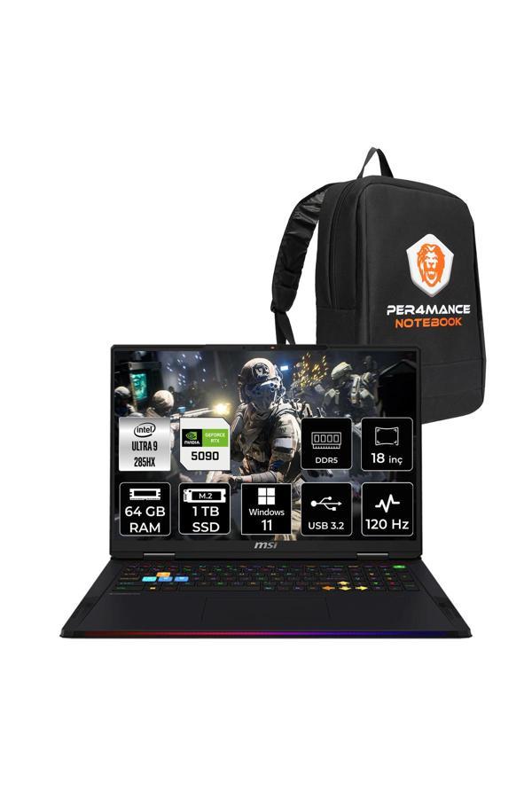 MSI Raider 18 HX AI Ultra 9 285HX 64GB 1TB SSD RTX5090/24GB 175W 18'' UHD+ W11P Gaming Laptop - Image 1
