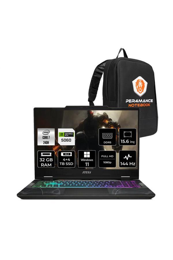MSI Cyborg 15 Intel Core 7 240H 32GB 4TB+4TB SSD RTX5060/8GB 15.6" FHD W11H Gaming Laptop B2RWFKG - Image 1