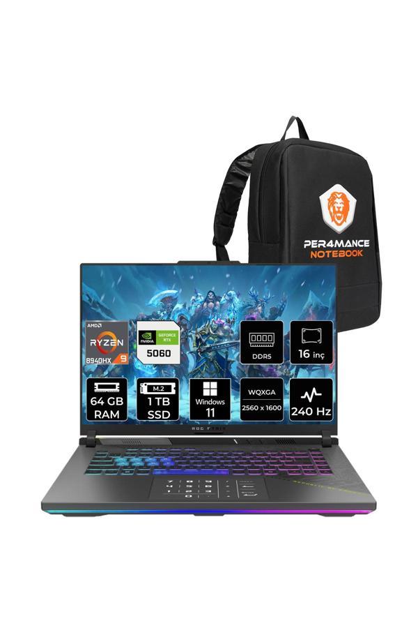 ASUS Rog Strix G16 R9 8940HX 64GB 1TB SSD RTX5060/8GB 240Hz 16" WQXGA W11H Gaming Laptop G614PM - Image 1