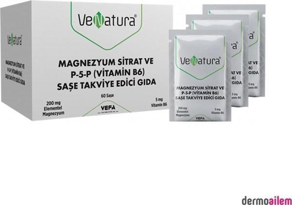 Venatura Magnezyum Sitrat ve P-5-P (Vitamin B6) 60 Saşe - Image 1