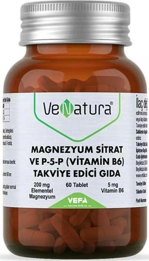 Venatura Magrnezyum Sitrat Ve P-5-P Vitamin B6 60 Tablet - Image 1