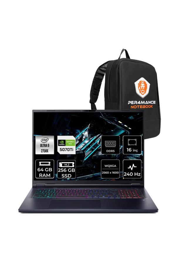 ACER Predator Helios Neo16 Ultra9 275HX 64GB 256GB SSD RTX5070Ti/12GB 16" QHD+ FDOS Gaming Laptop - Image 1