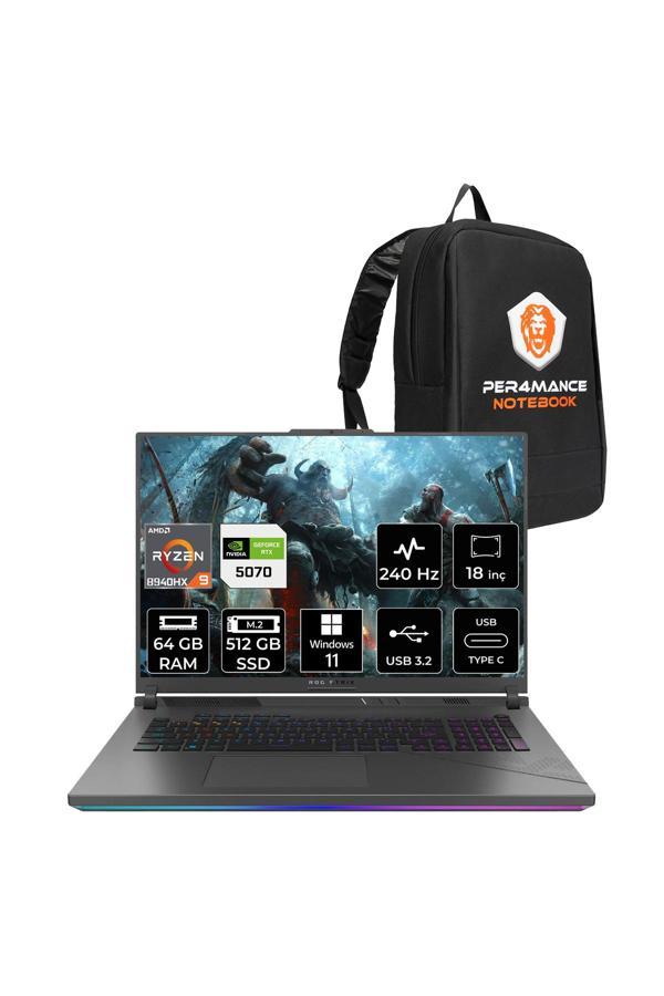 ASUS Rog Strix G18 R9 8940HX 64GB 512GB SSD RTX5070/8GB 240Hz 18" WQXGA W11P Gaming Laptop G814PP - Image 1