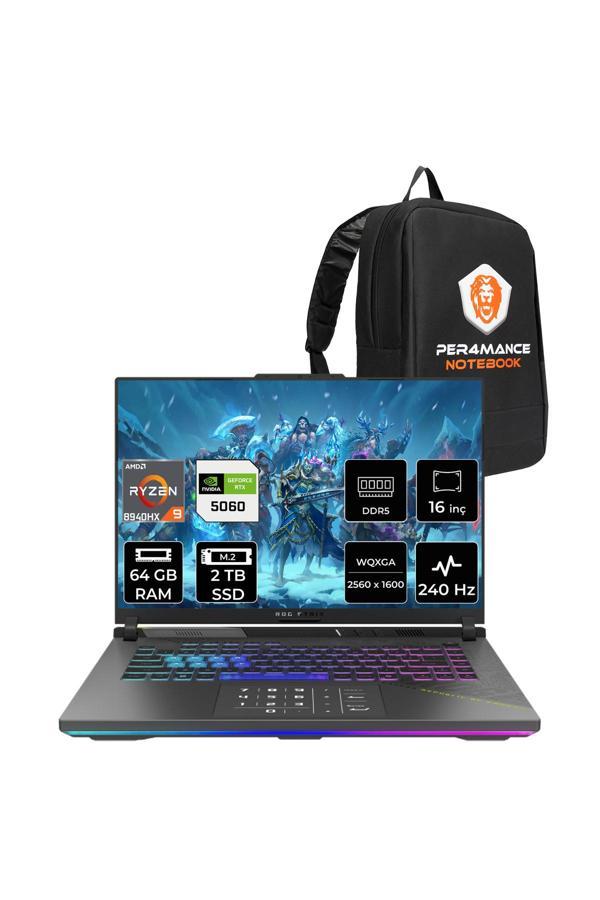 ASUS Rog Strix G16 R9 8940HX 64GB 2TB SSD RTX5060/8GB 240Hz 16" WQXGA FDOS Gaming Laptop G614PM - Image 1