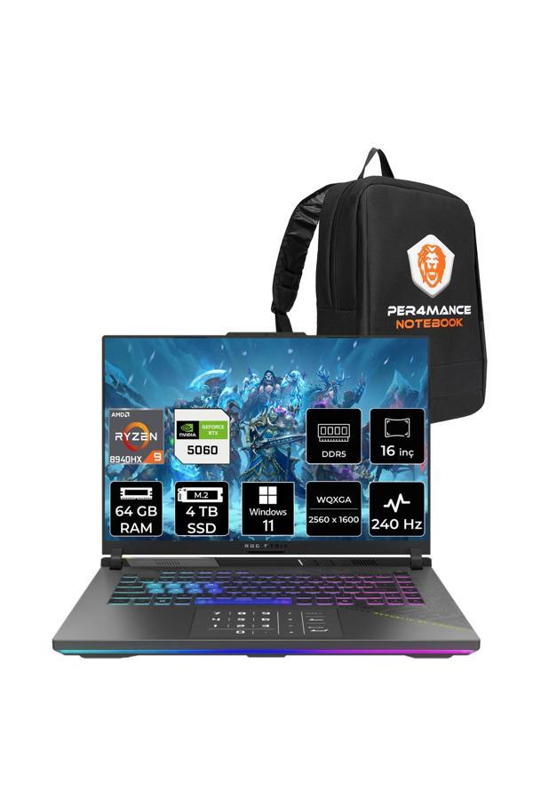 ASUS Rog Strix G16 R9 8940HX 64GB 4TB SSD RTX5060/8GB 240Hz 16" WQXGA W11P Gaming Laptop G614PM - Image 1