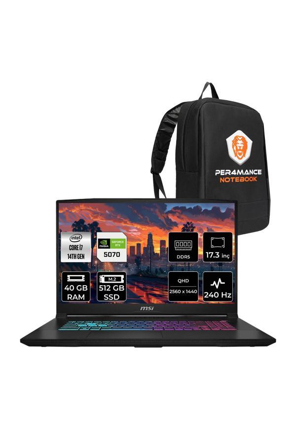 MSI Katana 17 HX i7-14650HX 40GB 512GB SSD RTX5070/8GB 17.3'' 2K QHD 240Hz FDOS Gaming Laptop B14WGK - Image 1