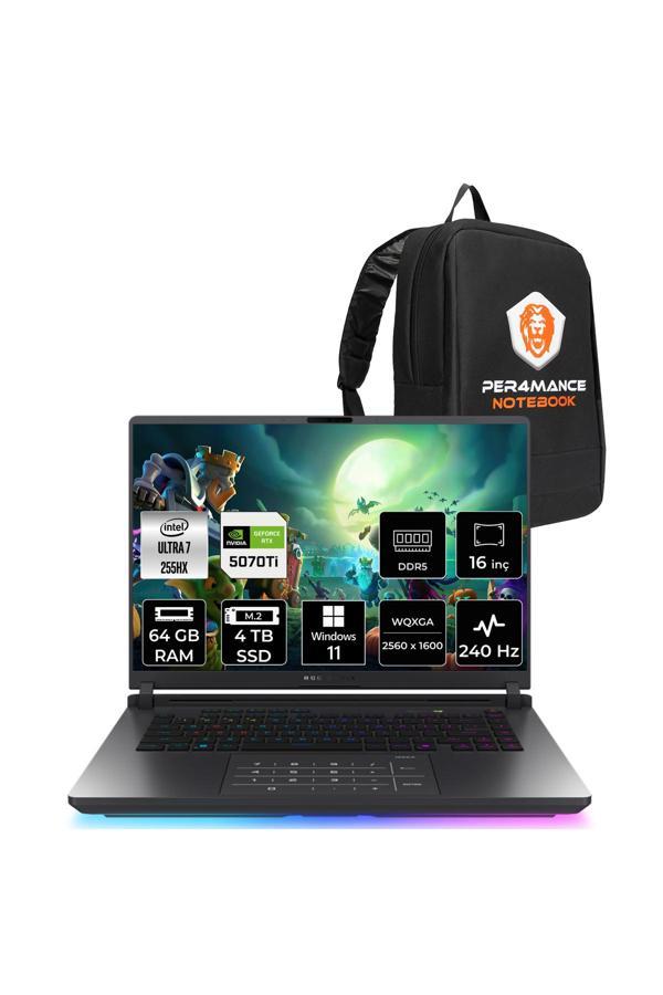 ASUS Rog Strix G16 Ultra7 255HX 64GB 4TB SSD RTX5070Ti/12GB 140W 16" QHD+ 240Hz W11P Gaming G615LR - Image 1