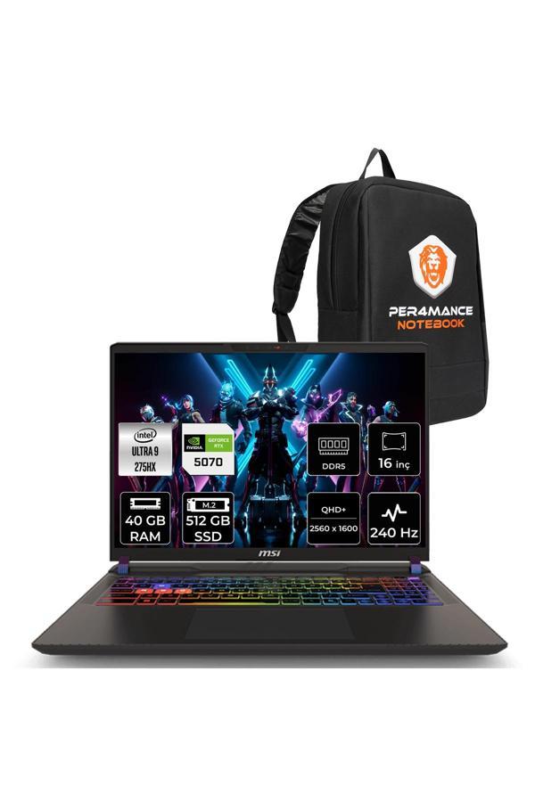 MSI Vector 16 HX AI Ultra 9 275HX 40GB 512GB SSD RTX5070/8GB 115W 16" QHD+ 240Hz FDOS Gaming - Image 1