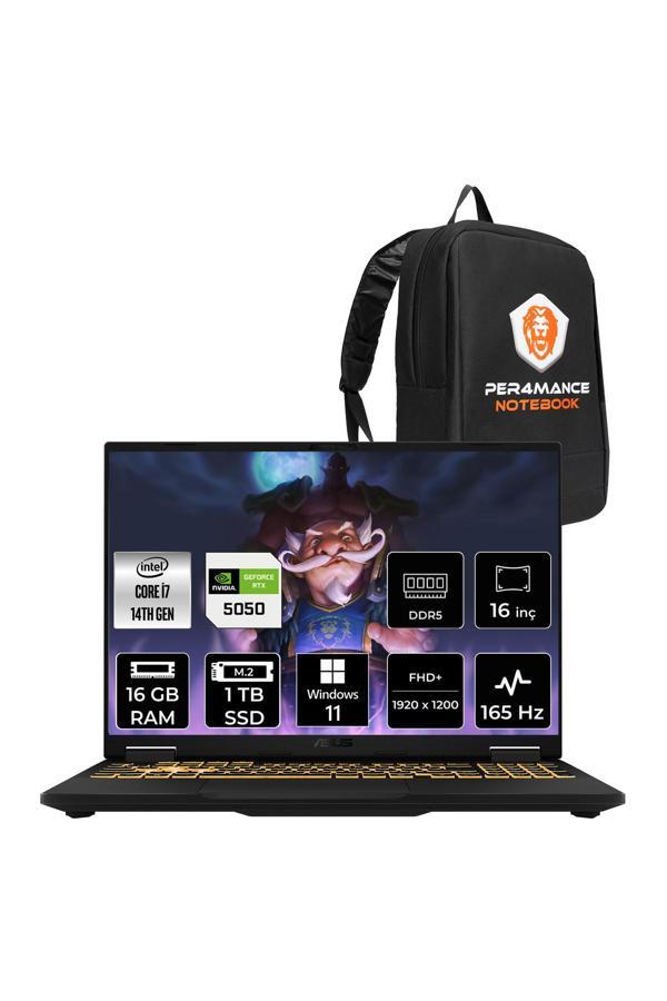 ASUS TUF F16 i5 13450HX 16GB 1TB SSD RTX5050/8GB 115W 165Hz 16'' WUXGA W11P Gaming Laptop FX608JH - Image 1