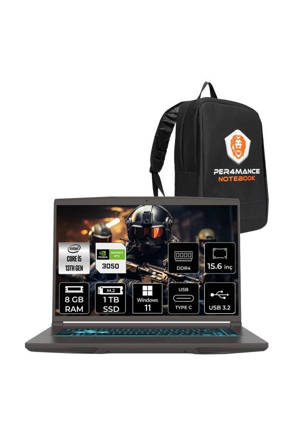 MSI Thin 15 i5 13420H 8GB 1TB SSD RTX3050/4GB 15.6" FHD 144Hz W11P Gaming Laptop B13UC & ÇANTA - Image 1