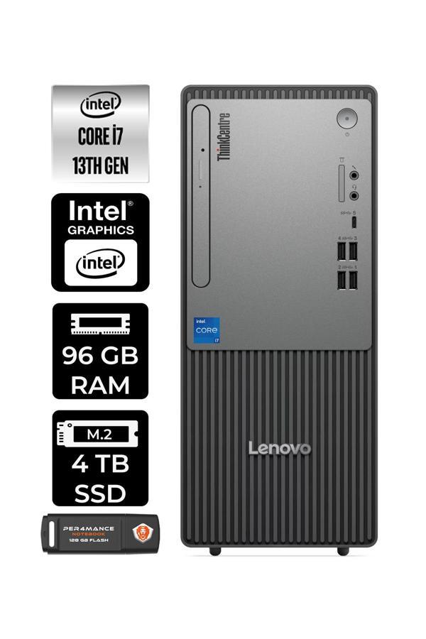 LENOVO ThinkCentre Neo 50T G5 i7 13700 96GB 4TB SSD W11P Masaüstü Bilgisayar & PER4 USB Bellek - Image 1
