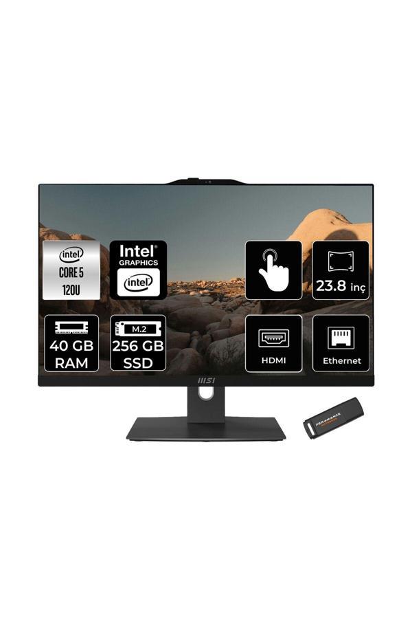 MSI Modern AM242TP Intel Core 5-120U 40GB DDR5 256GB SSD 23.8" FHD FDOS Dokunmatik All in One Siyah - Image 1