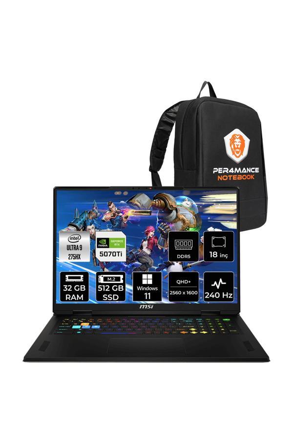 MSI Vector 18 HX AI Ultra 9 275HX 32GB 512GB SSD RTX5070Ti/12GB 140W 18" QHD+ 240Hz W11H Gaming - Image 1