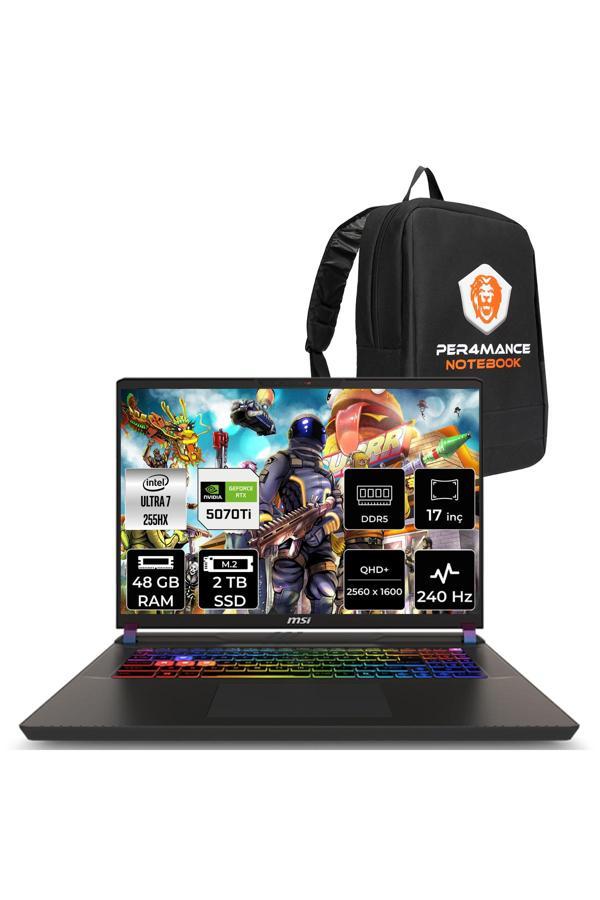 MSI Vector 17 HX AI Ultra 7 255HX 48GB 2TB SSD RTX5070Ti/12GB 140W 17" QHD+ 240Hz FDOS Gaming - Image 1
