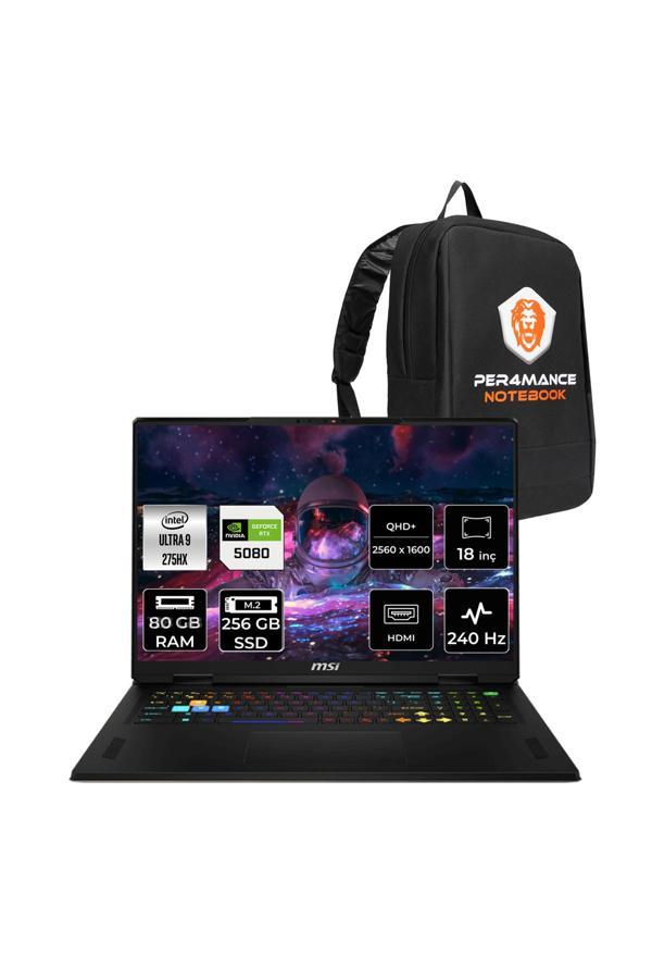 MSI Vector 18 HX AI Ultra 9 275HX 80GB 256GB SSD RTX5080/12GB 175W 18" QHD+ 240Hz FDOS Gaming Laptop - Image 1