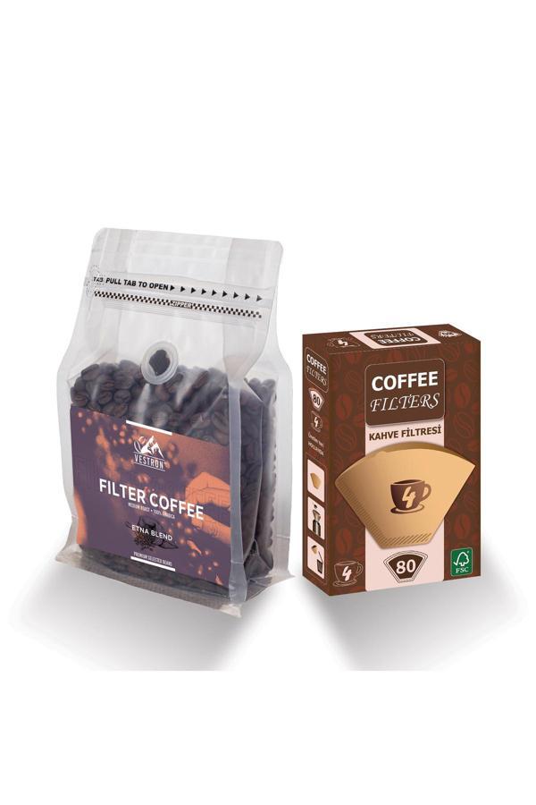 Vestron Kahve Keyfi Ofis Seti Etna House Blend Filtre Kahve 250gr Ve Filtre Kahve Kağıdı No:4 80'li - Image 1