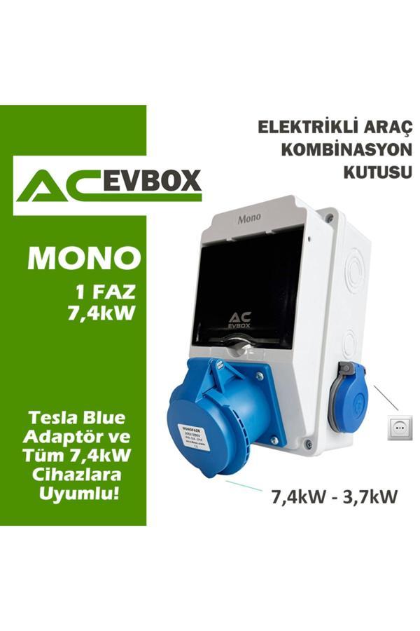 Acevbox Mono Kombinasyon Kutusu- Monofaze Altyapıya Uygun, Tesla Blue Adap. Ve 7,4 Cihazlar - Image 1