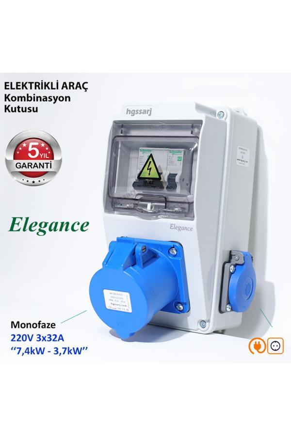 Hgsşarj ''Elegance'' Monofaze Elektrikli Araç Kombinasyon Kutusu, Tesla Blue Adaptöre Uyumlu - Image 1