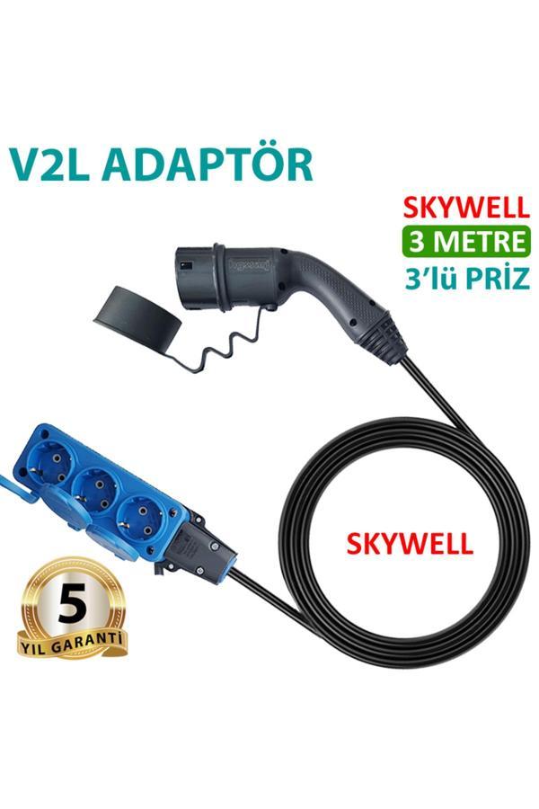 Hgsşarj Skywell V2L Adaptör 3'Lü, Elektrikli Aracınıza 220V Ev Tipi Priz, Kampta-Seyahatte - Image 1