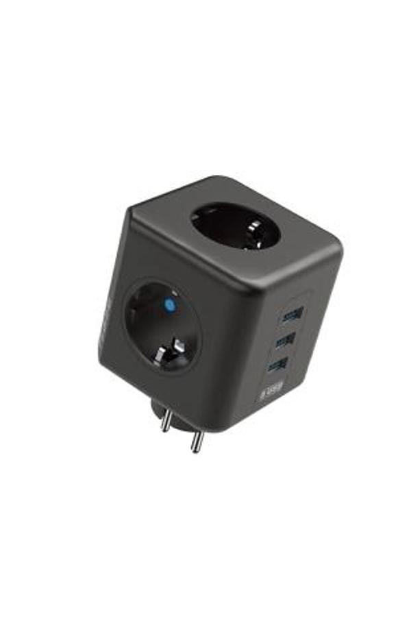 Termal Akım Korumalı Isıya Dayanıklı 3’lü Duvar Tipi Priz 3x Usb 1x Type-c - Image 1
