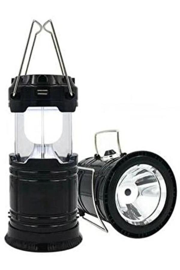 Solar Şarjlı Güneş Enerjili Fan Kamp Feneri Güneş Paneli Kamp Şarjlı Işıldak Usb Şarj - Image 1