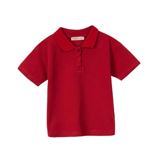 KISA KOLLU LAKOST TSHIRT KIRMIZI - Image 1