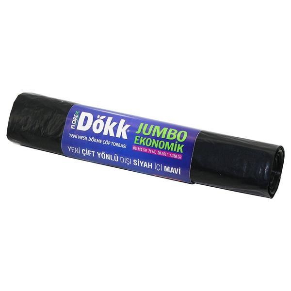 9 ADET FLOREX-619 DÖKK ECO JUMBO ÇİFT YÖNLÜ  20PCS 80X110CM ÇÖP TORBASI (2818) - Image 1