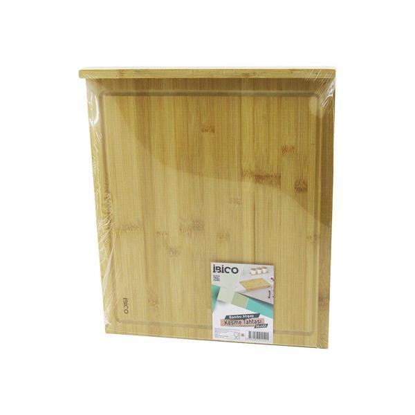 38X45CM AHŞAP BAMBU KESİM PANOSU - KESME TAHTASI TEZGAH ÜSTÜ  KANALLI - KENAR DESTEKLİ (2818) - Image 1