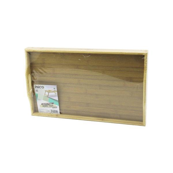 DİKDÖRTGEN=30X50CM  AÇ KAPA AYAKLI = 20CM AHŞAP BAMBU SUNUM TEPSİ (2818) - Image 1
