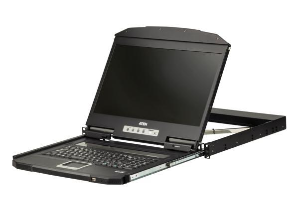 18.5  LCD screen with Full HD resolution of 1920 x 1080, Turkish keyboard (Ultra Short Depth Single Rail WideScreen LCD Console (USB, HDMI)) - Image 1