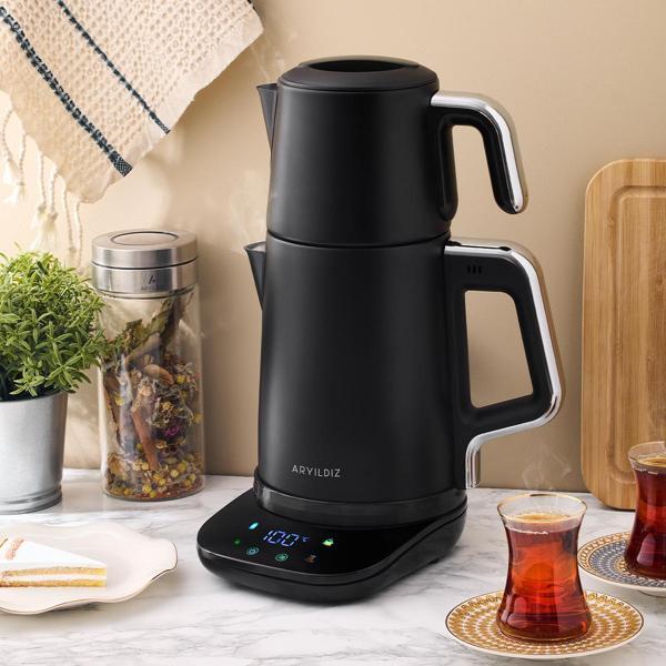 Aryıldız Vision Steel Çay Makinesi Mat Siyah - Image 1