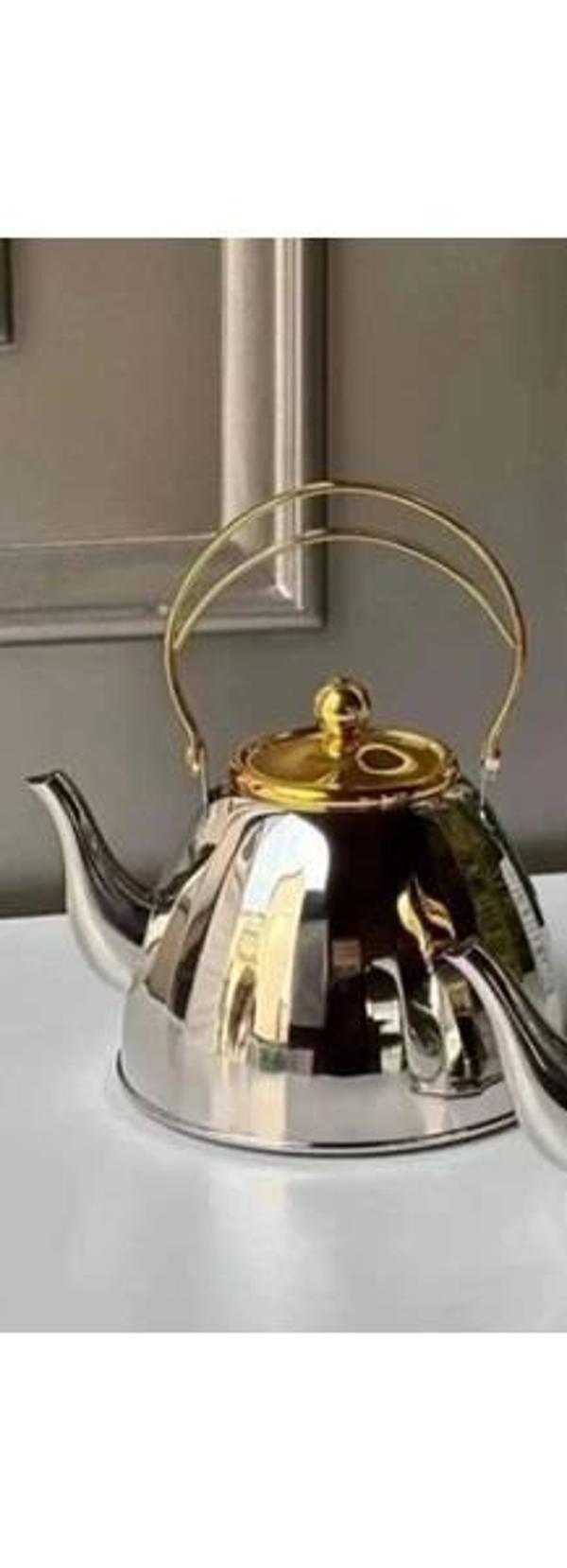  VICALINA  Çelik Çaydanlık  ithal Model Alman Markası Paslanmaz Çelik Çaydanlık Ocak üstü Isıtıcı 2 LT  - Image 1