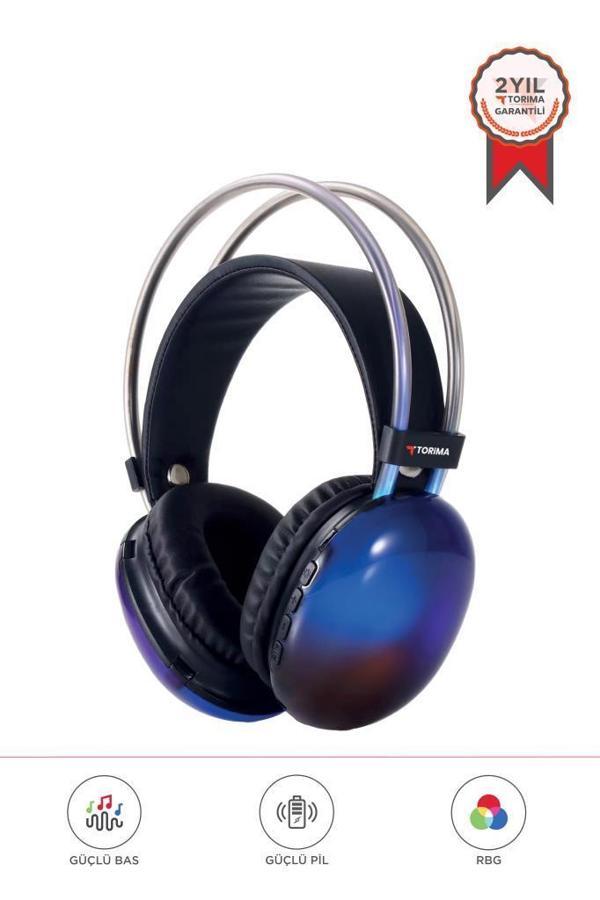 Torima HD-40 Siyah Kablosuz RGB Işıklı Kulak Üstü Bluetooth Kulaklık - Image 1