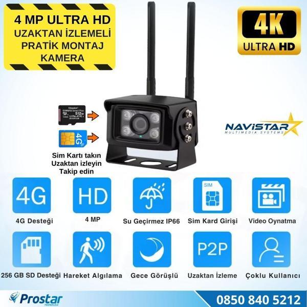 Uzaktan izlemeli 4 MP Ultra HD 4G Sim kart girişli Tak kullan Profesyonel Kamera - Image 1